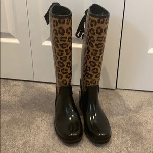 COACH Tristee Leopard Print Rain Boots
